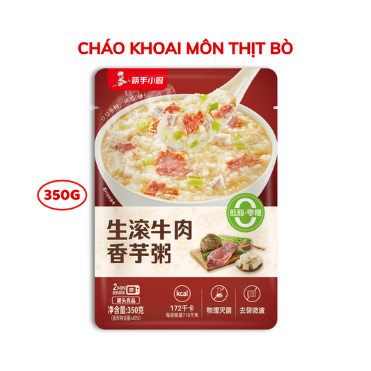 Cháo khoai môn thịt bò