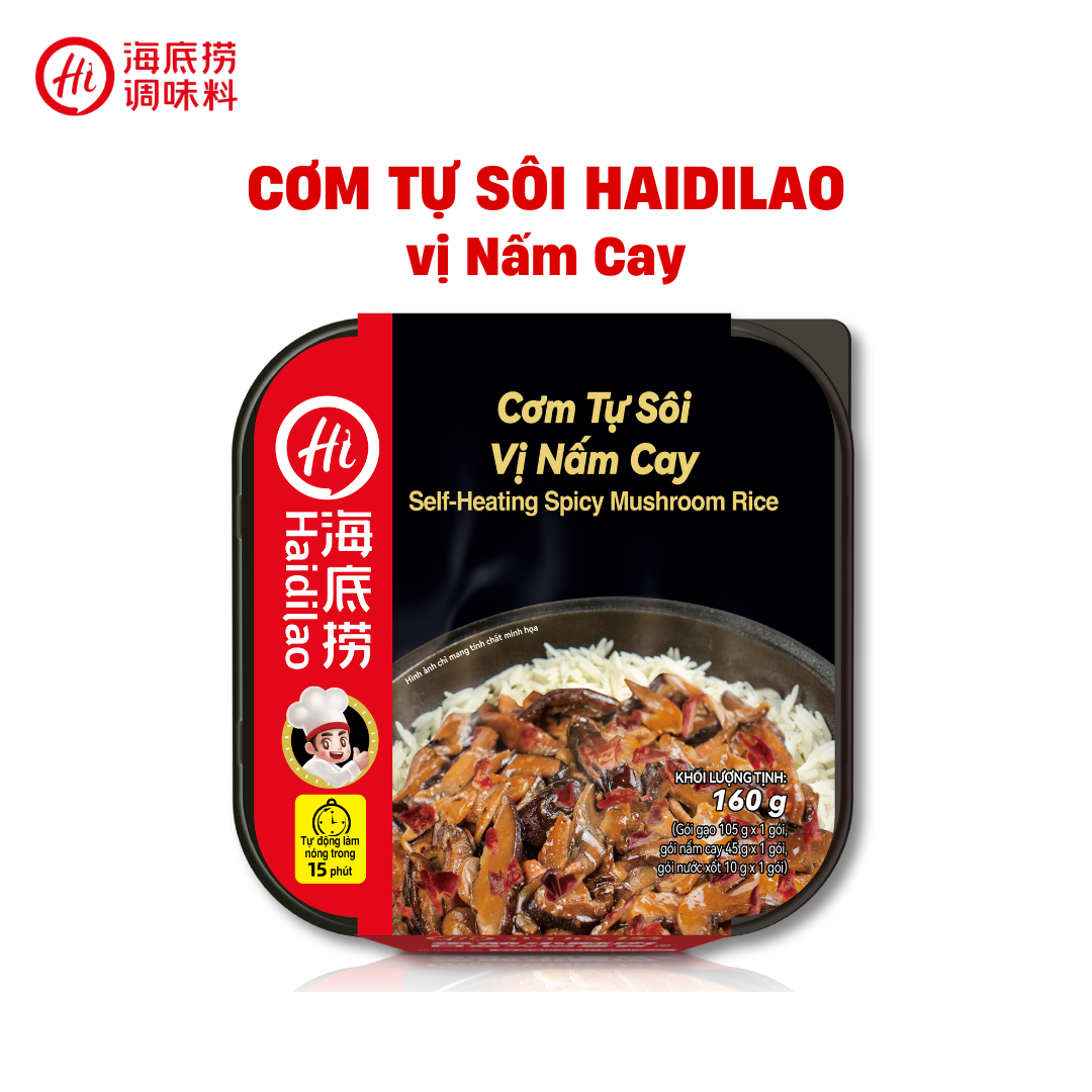 cơm tự sôi haidilao vị nấm cay ( thùng 12 hộp )