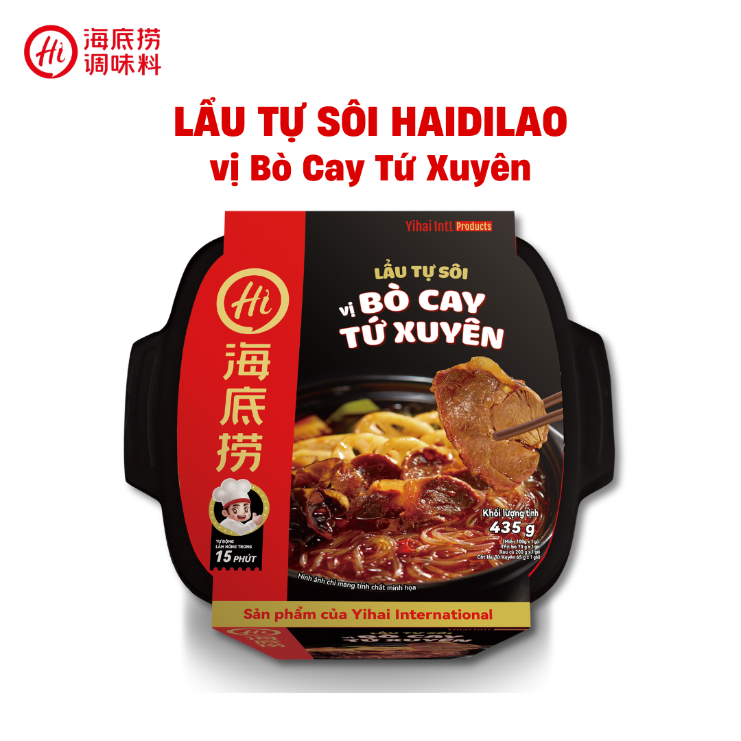 LẨU TỰ SÔI HAIDILAO VỊ BÒ CAY TỨ XUYÊN ( THÙNG 18 HỘP )